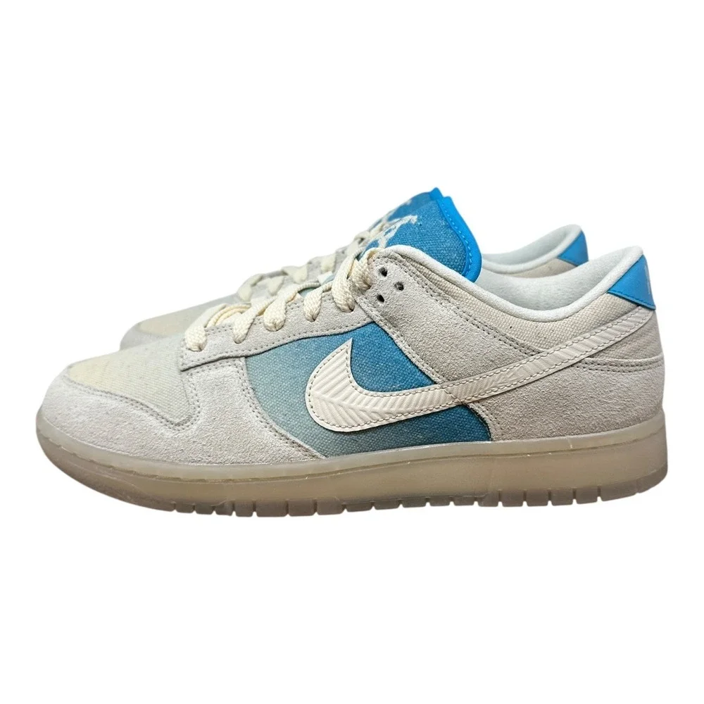 Nike Dunk Low Retro SE Mens 9.5 Sail Baltic Blue Suede Canvas HQ3621-133